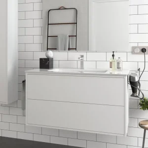 Set Bagno Completo NARCISO 100 cm senza Specchio - Bianco Opaco Seizoensaanbieding