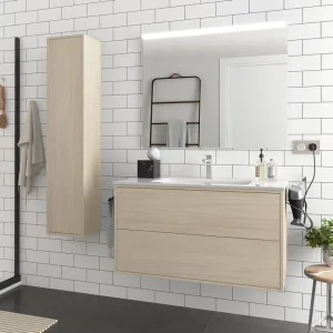 Set Bagno Completo NARCISO 100 cm con Specchio - Legno Actieprijs