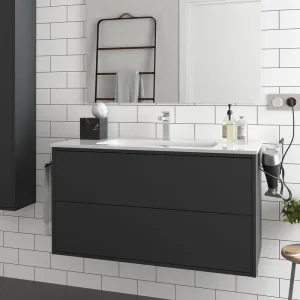 Shop Nu Set Bagno Completo NARCISO 100 cm senza Specchio - Nero Opaco