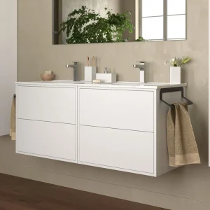Beperkt Aanbod Set Bagno Completo NARCISO 120 cm senza Specchio - Bianco Opaco