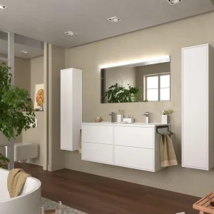 Shop Nu Set Bagno Completo NARCISO 120 cm con Specchio - Bianco Opaco