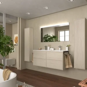 Set Bagno Completo NARCISO 120 cm con Specchio - Legno Aanbieding