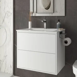 Set Bagno Completo NARCISO 60 cm senza Specchio - Bianco Opaco Laatste Versie