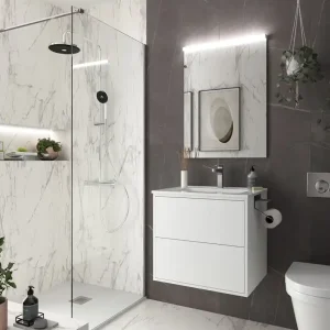 Set Bagno Completo NARCISO 60 cm con Specchio - Bianco Opaco Beste Prijs