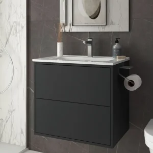 Dagaanbieding Set Bagno Completo NARCISO 60 cm senza Specchio - Nero Opaco