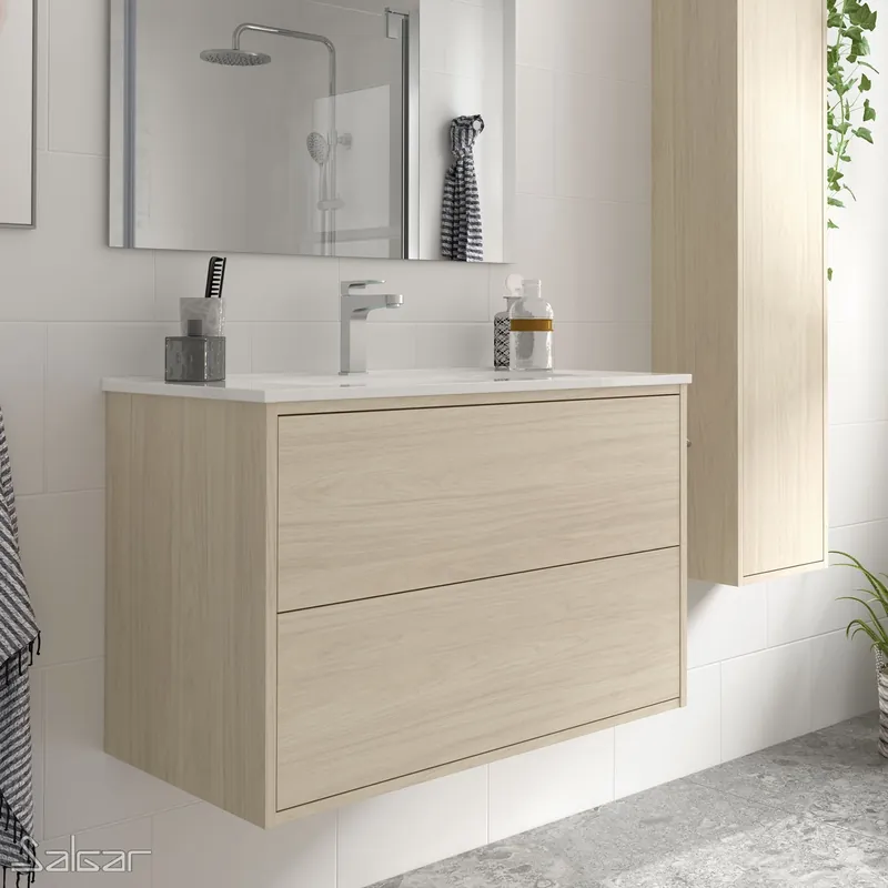 Set Bagno Completo NARCISO 80 cm senza Specchio - Legno Gecertificeerd