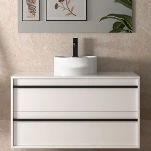 Set Bagno Completo PRIMULA 100 cm senza Specchio - Bianco Opaco Flitsaanbieding