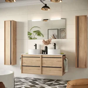 Goedkoop Set Bagno Completo PRIMULA 120 cm con Specchio -Rovere Ostippo