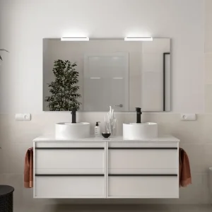 Betaalbaar Set Bagno Completo PRIMULA 140 cm con Specchio - Bianco Opaco