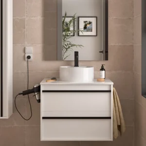 Set Bagno Completo PRIMULA 70 cm senza Specchio - Bianco Opaco Flitsaanbieding