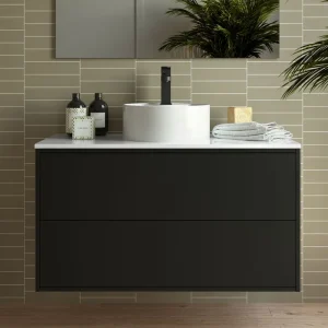 Nu Kopen Set Bagno Completo TULIPANO 100 cm senza Specchio - Nero