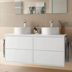 Tijdelijk Beschikbaar Set Bagno Completo TULIPANO 120 cm senza Specchio - Bianco