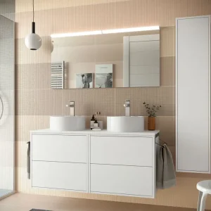 Voordeelprijs Set Bagno Completo TULIPANO 120 cm con Specchio - Bianco