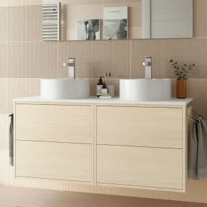 Fabrieksprijs Set Bagno Completo TULIPANO 120 cm senza Specchio - Legno