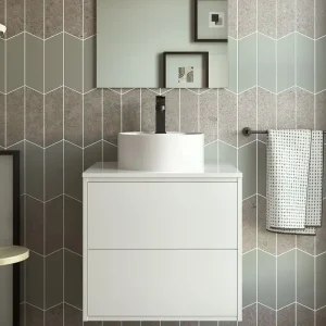 Veilige Betaling Set Bagno Completo TULIPANO 60 cm senza Specchio - Bianco Opaco