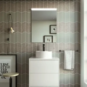 Veilige Betaling Set Bagno Completo TULIPANO 60 cm con Specchio - Bianco Opaco