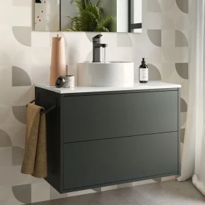 Bestseller Set Bagno Completo TULIPANO 80 cm senza Specchio - Nero