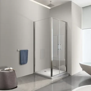 Aanbieding Box doccia angolare parete fissa e porta battente tipo saloon vetro 6 mm reversibile MISURA 72,5-75 ANTA FISSA + PORTE 87-90. Misura 90x75 cm