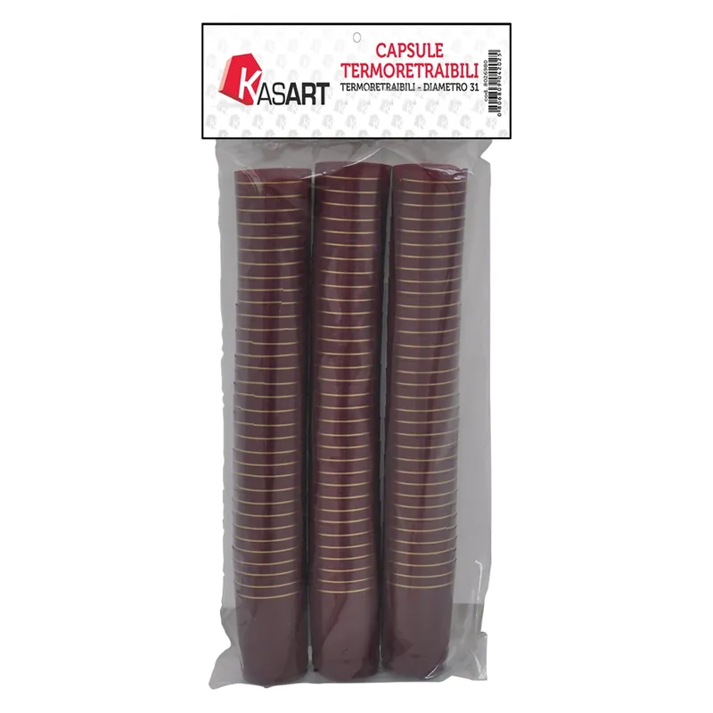 CAPSULE TERMORETRAIBILI PER BOTTIGLIE SPUMANTE bordeaux - Ø 33 x h 55 mm. Modello bordeaux - Ø 33 x h 55 mm Fabrieksprijs