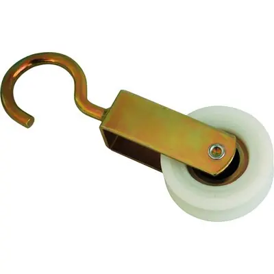 Nu Kopen CARRUCOLA NYLON + CUSCINETTO + GANCIO. Modello ZINCATO D.MM 50