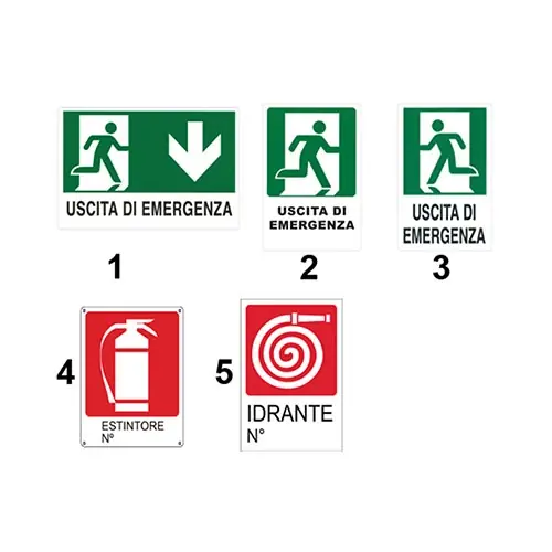 Direct Verzonden CARTELLO IN PLASTICA SEGNALATORI D‘EMERGENZA. Modello 5 Idrante N°