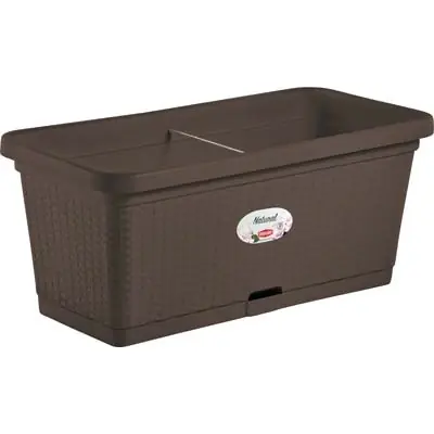CASSETTA + RISERVA + RUOTE NATURAL STEFANPLAST. Modello PP RATTAN MOKA CM 80X40 H.CM 34 Op = Op