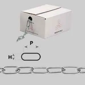 Bestseller CATENA GENOVESE NICHELATA. Modello CATENA GENOVESE NICHELATA n°10 (1,5 mm) - PxH 12,5x3,5 - scatola 25 mt