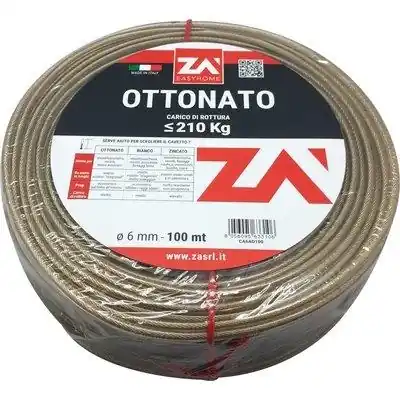 Goedkoop CAVETTO ACCIAIO OTTONATO TRASPARENTE. Modello MM 6,0 MT 100