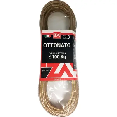 CAVETTO ACCIAIO OTTONATO TRASPARENTE. Modello MM 4,0 MT 20 Alleen Vandaag