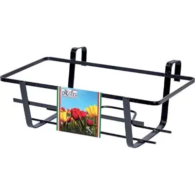 BALCONIERA GERANIO FISSA. Modello FERRO BATTUTO VERN NERO CM 60X28 H.CM 18 Uitverkoop