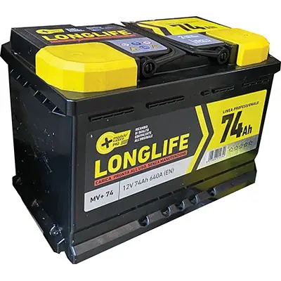 BATTERIA AUTO MODULO VALORE +. Modello AH 74 DX SPUNTO 640A MM 278X175 H.MM 190 Uitverkoop