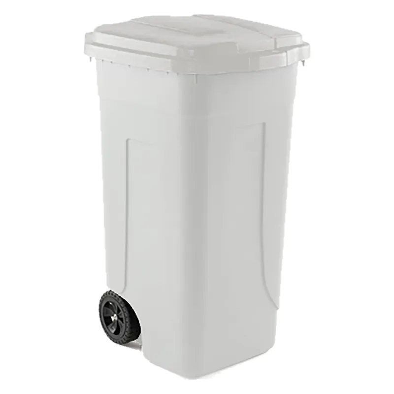 BIDONE IMMONDIZIA CARRELLATO ‘OTTANTA‘ Lt. 80 - grigio/coperchio blu. Modello Lt. 80 - grigio/coperchio blu Express Levering