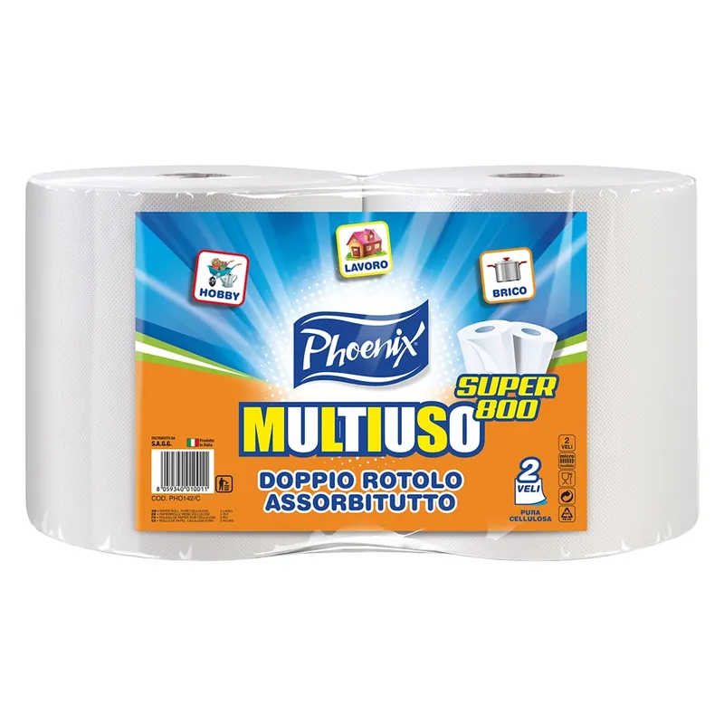 BOBINA CARTA ‘PHOENIX MULTIUSO SUPER 800‘ kg 1,4 a rotolo circa (prezzo singolo rotolo) Betrouwbaar