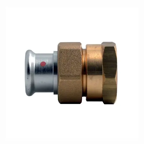 BOCCHETTONE DADO E RACCORDO FEMMINA IN OTTONE PRESS ACCIAIO CARBONIO. Modello 1/2" x 15 Rechtstreeks Van De Fabrikant
