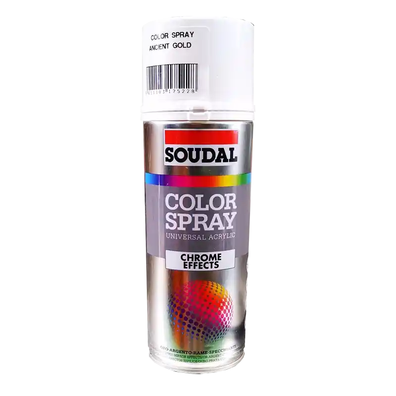 Tijdelijk Beschikbaar BOMBOLETTA SPRAY METALLI PREZIOSI SOUDAL. Modello BOMBOLETTA SPRAY METALLI PREZIOSI SOUDAL 400 ml - Effetto Oro Antico
