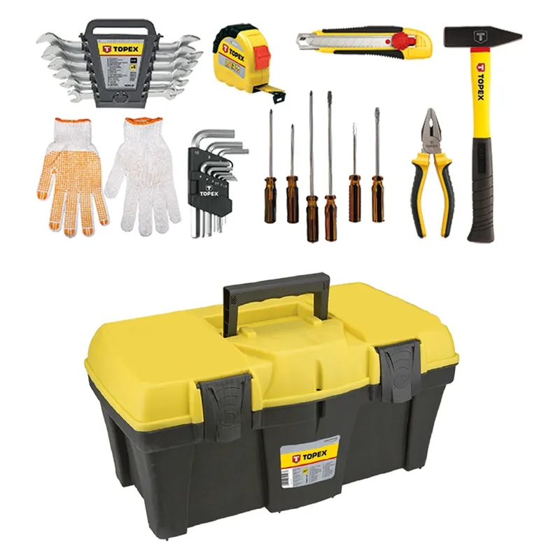 Gereduceerde Prijs CASSETTA PORTA ATTREZZI COMPLETA cm 38 x 17 x h 17 - 26 pezzi totali