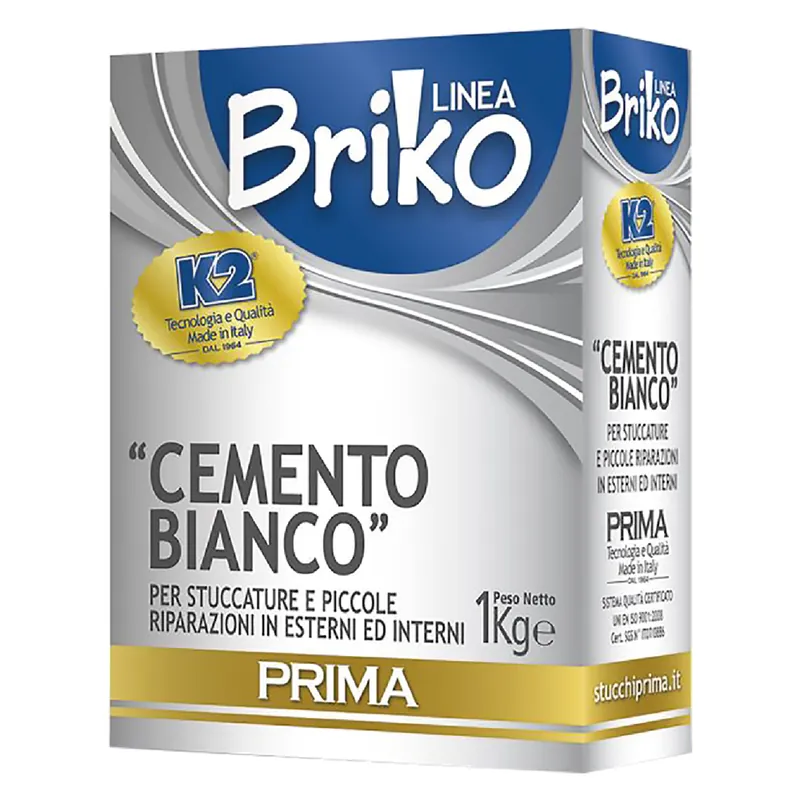 CEMENTO BIANCO IN POLVERE BRIKO K2 Kg. 1 - scatola Q.TA 12 Betrouwbaar