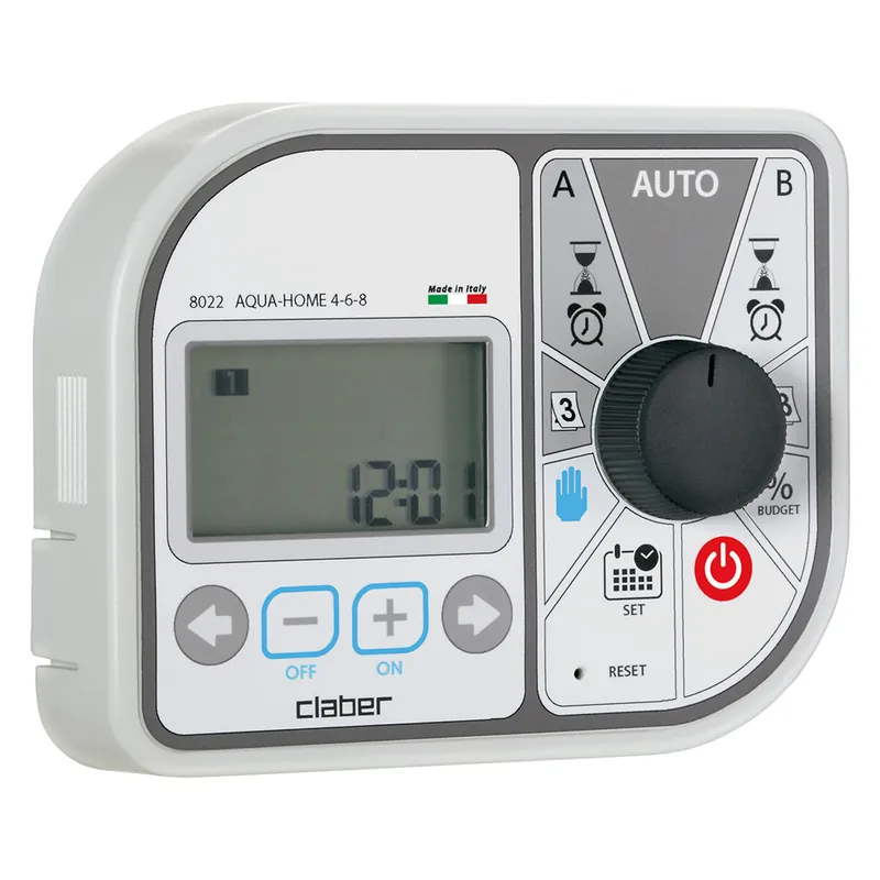 CENTRALINA PER IRRIGAZIONE AQUA-HOME 4-6-8 Art. 8022 - 2 programmi blister Finale Uitverkoop