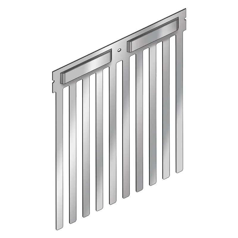BARRIERA ANTIVOLATILI CORTA PER PANNELLI SOLARI BF140 altezza lamelle 200 mm Q.TA 5 Snelle Levering