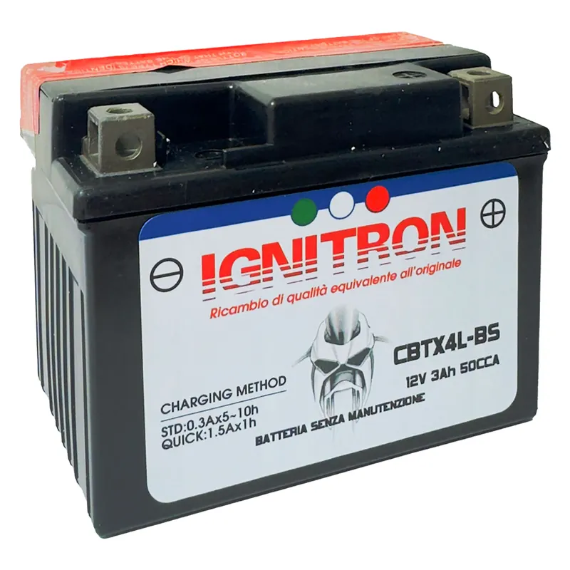 BATTERIA PER MOTO IGNITRON AGM 12V - 8 Ah - mm 150x70x H.105 Direct Beschikbaar