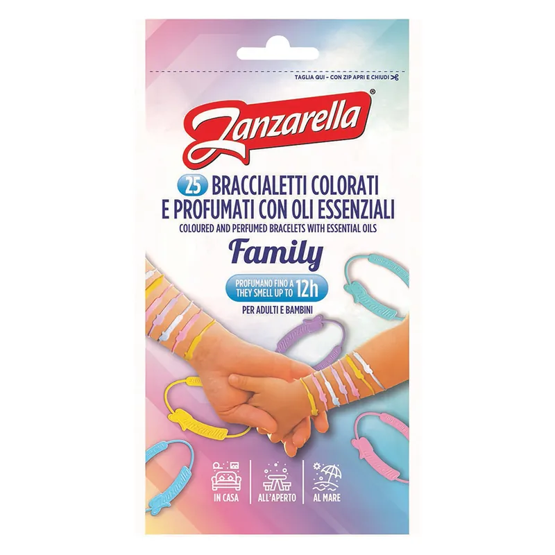 BRACCIALETTO ANTI ZANZARA FAMILY cf. 25 pezzi Speciale Aanbieding