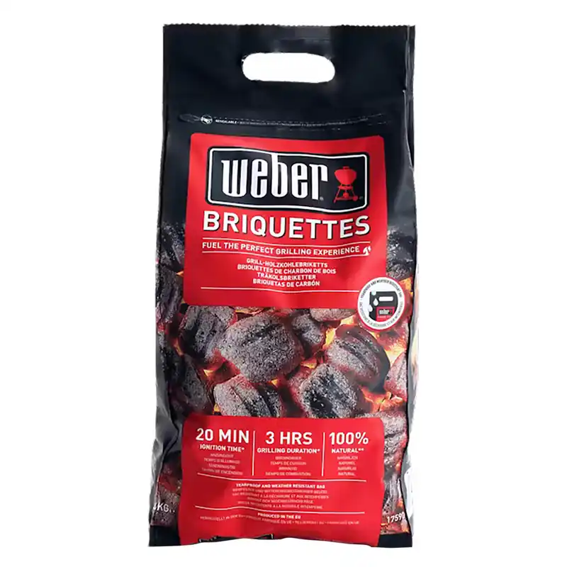 CARBONE 100% NATURALE PER GRILL BRIQUETTES Kg 8 ca. Gratis Retour