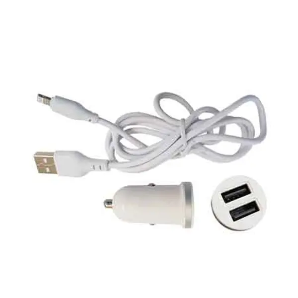 Weekendaanbieding CARICATORE USB DA AUTO CON CAVO DI RICARICA 2,1A - 2 USB- 100 cm - Attacco Micro USB
