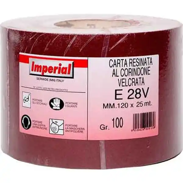 CARTA ABRASIVA VELCRATA ‘E 28V‘ Grana 60 - rotolo mm 120x25 mt Q.TA 25 Laatste Kans