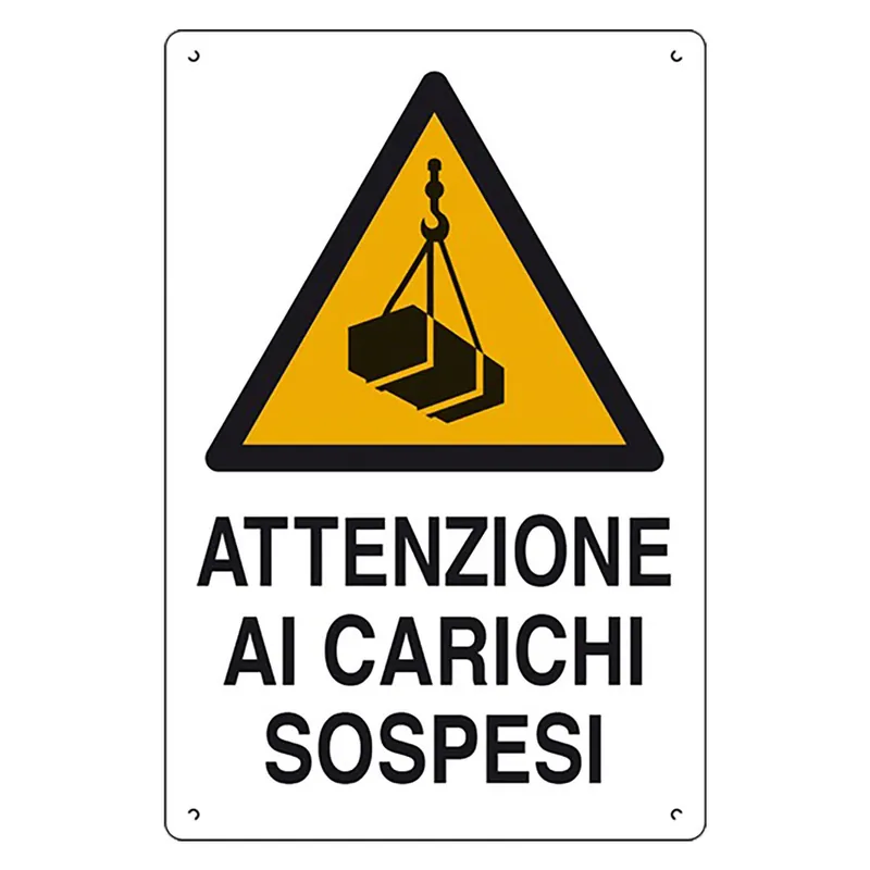 CARTELLO ATTENZIONE AI CARICHI SOSPESI cm 60 x 40 Q.TA 10 Must-Have