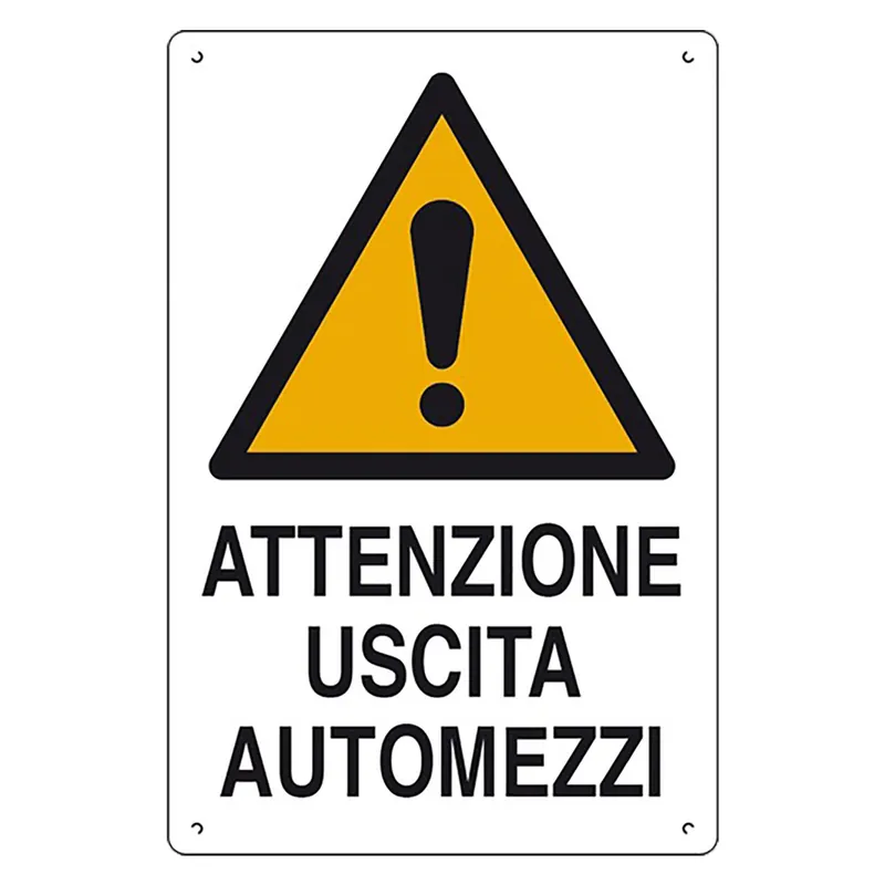 Lage Kosten CARTELLO ATTENZIONE USCITA AUTOMEZZI cm 40 x 60 Q.TA 10