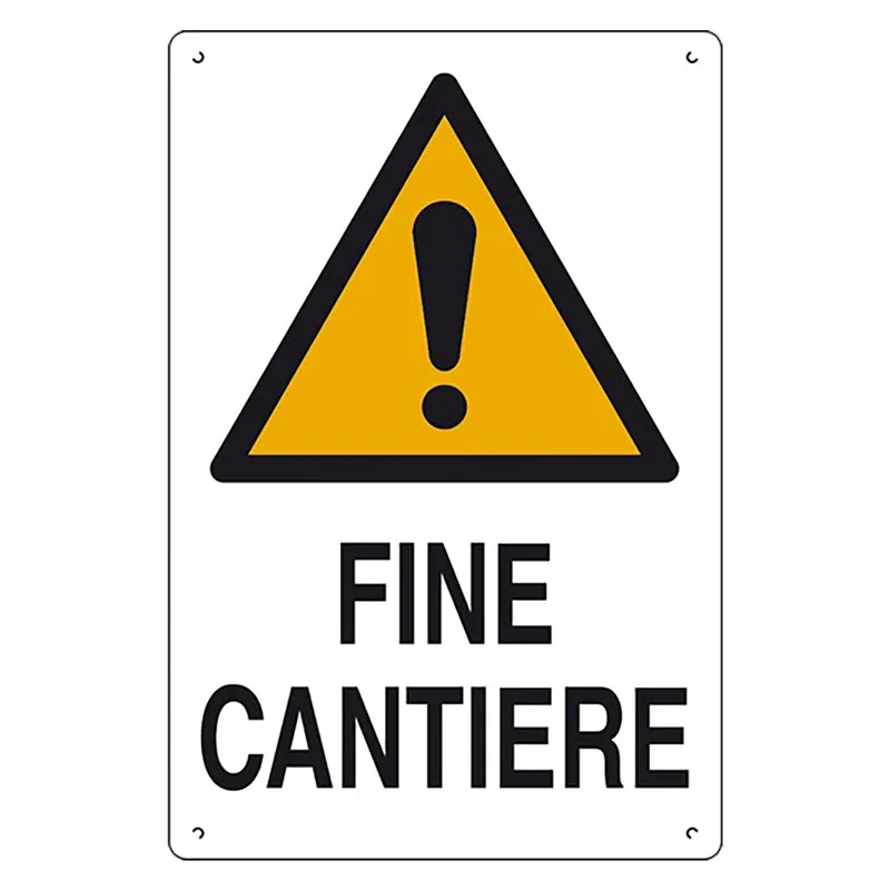 CARTELLO FINE CANTIERE cm 60 x 40 Q.TA 10 Flitsaanbieding