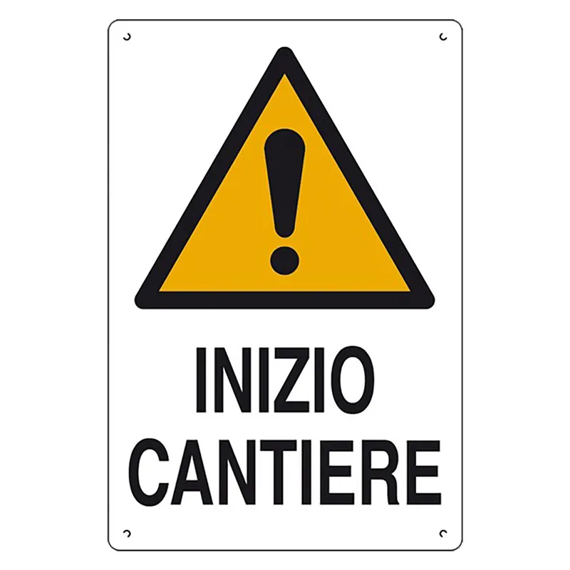 CARTELLO INZIO CANTIERE cm 60 x 40 Q.TA 10 Beste Prijs