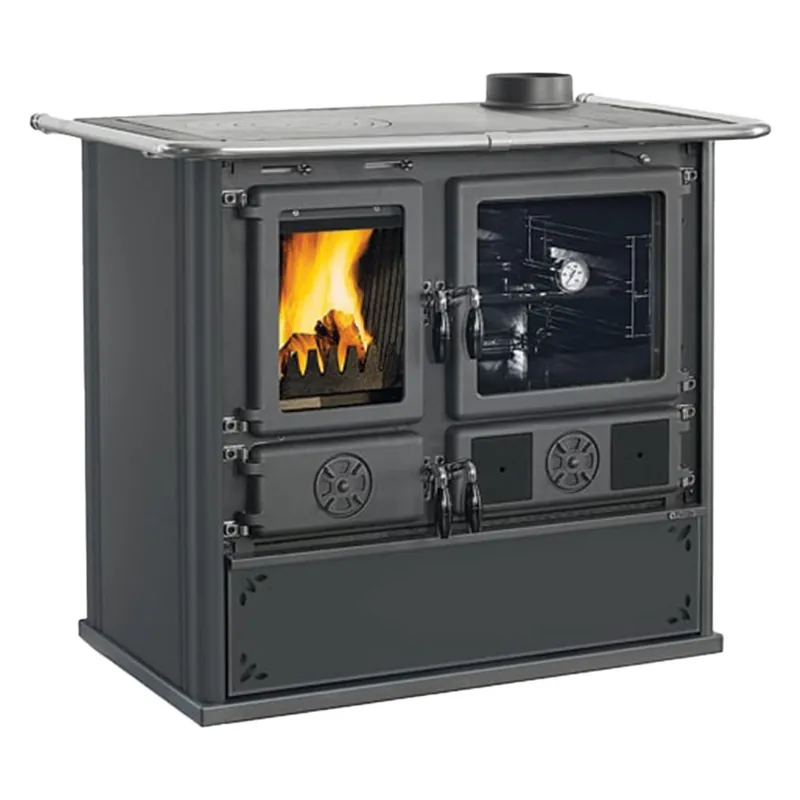 CUCINA A LEGNA ROSA XXL 5.0 VST STEEL 11 kW - colore nero antracite Op = Op