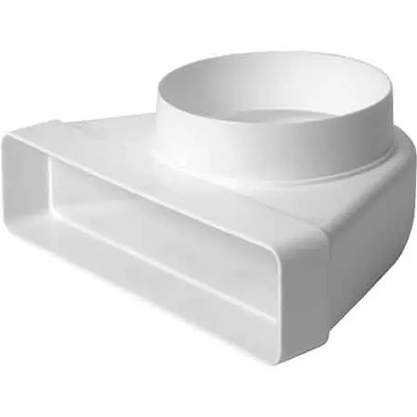 CURVA CON RIDUZIONE DA TUBO TONDO A RETTANGOLARE Da Ø 100 mm a 110x55 mm Speciale Aanbieding